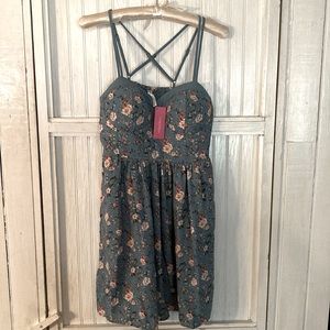 Xhilaration Teal flowered sundress - Medium